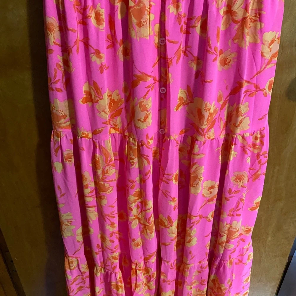 Sugarlips Pink and Orange Floral Maxi Dress - Picture 6 of 7